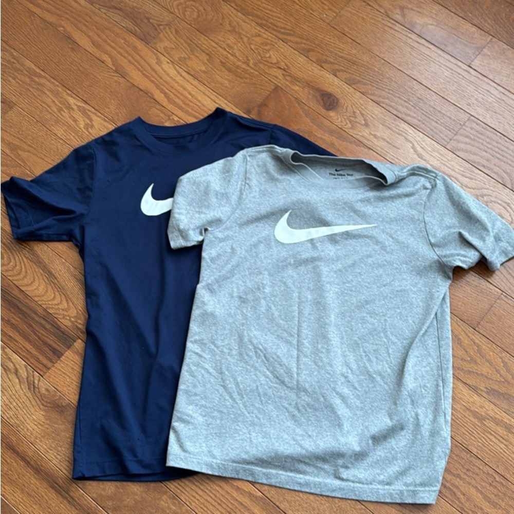 Nike Dri-Fit Blue and Gray Short Sleeve Tees